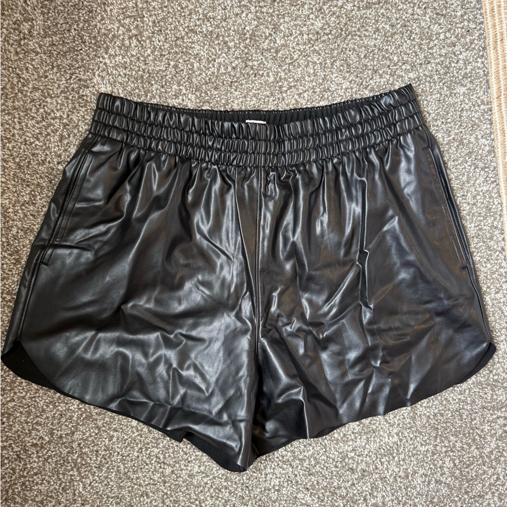 Abercrombie & Fitch Black Vegan Leather Trousers